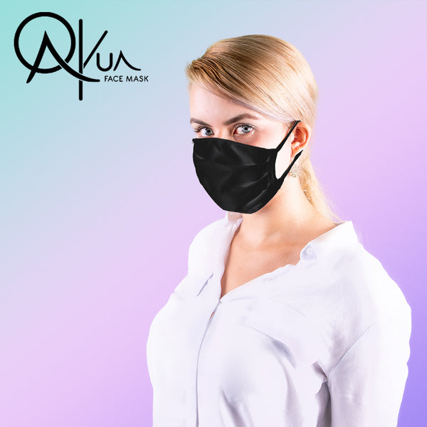 Aqkua Face Mask. Solid Black  Family Kit                             -  Set of Four (4)  -